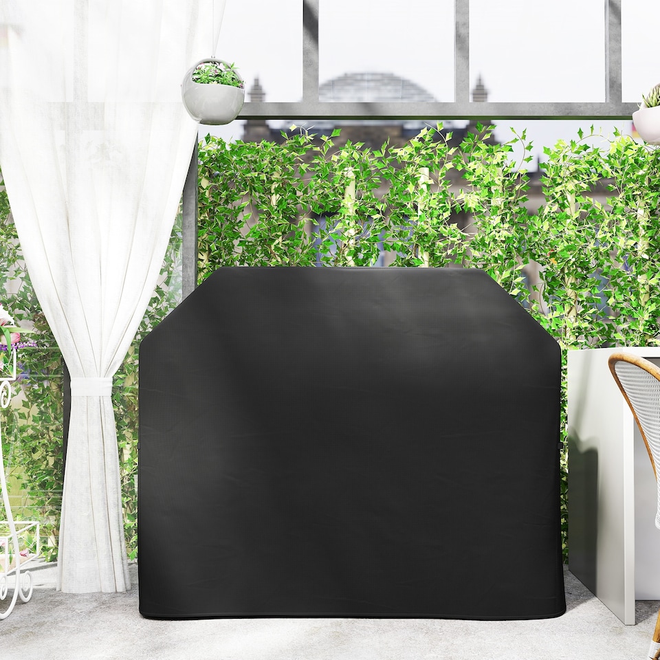 image 1 of Outsunny Barbecue Covers, Waterproof UV Protection Rip-Proof, 147 x 61 x 120cm | Black | Black