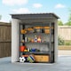 image 6 of Outsunny 5 x 3ft Garden Storage Shed Sliding Door Sloped Roof Tool, Black