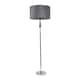 image 1 of ValueLights Marissa Grey Velvet Shade with Chrome Stacked Ball Floor Lamp | Grey