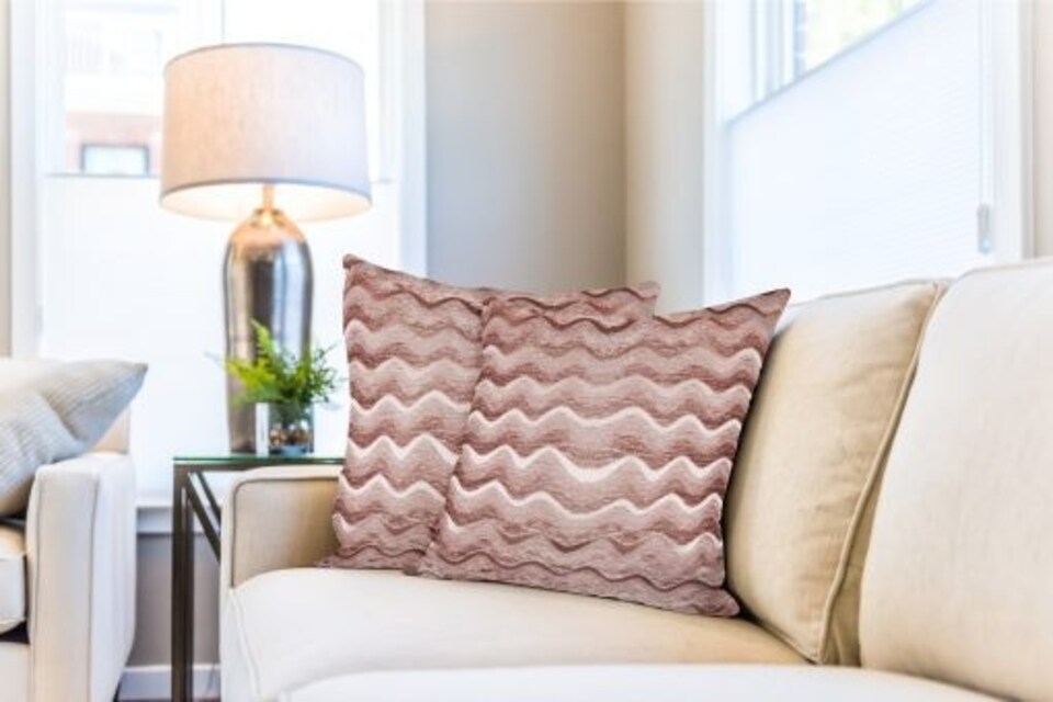 image 1 of Waves Cushion Cover 43cm x 43cm Dusky Pink | Pink | Pink