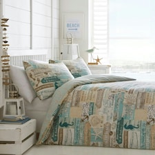 Portfolio Home Driftwood Nautical Soft Easy Care Bed Linen Bedding Duvet Cover Quilt Set With Pillow Case Multi | Single