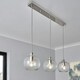 image 2 of BHS Alfie Bobble Glass 3 Light Pendant Bar, Clear