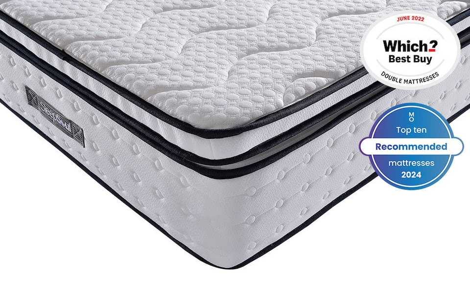 image 1 of SleepSoul Space 2000 Pocket Memory Pillow Top Mattress Double | White | 1