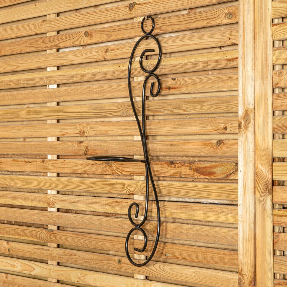 image 1 of Tom Chambers Handcrafted Verona Black Metal Garden Patio Herb Plant Flower Pot Wall Mount Holder Black
