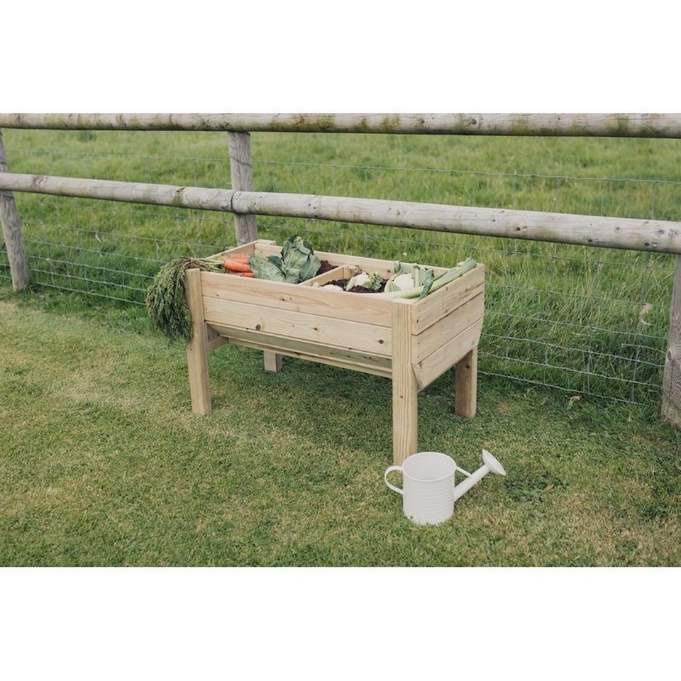 image 1 of Multi Pack of 2 - Raised Veg Trug Garden Planter - Scandinavian Redwood - L52 x W100 x H60 cm - Minimal Assembly Required | Brown