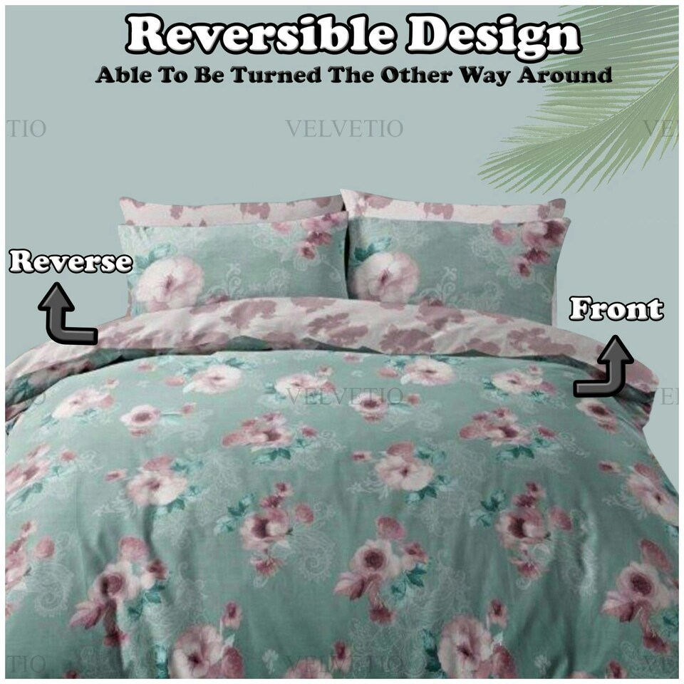image 1 of VELVETIO Shelby Complete Duvet Cover Set with Fitted Sheet Breathable Bedding Quilt