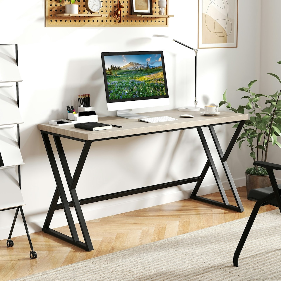 image 1 of COSTWAY 150 CM Computer Desk Industrial Office Desk N/A