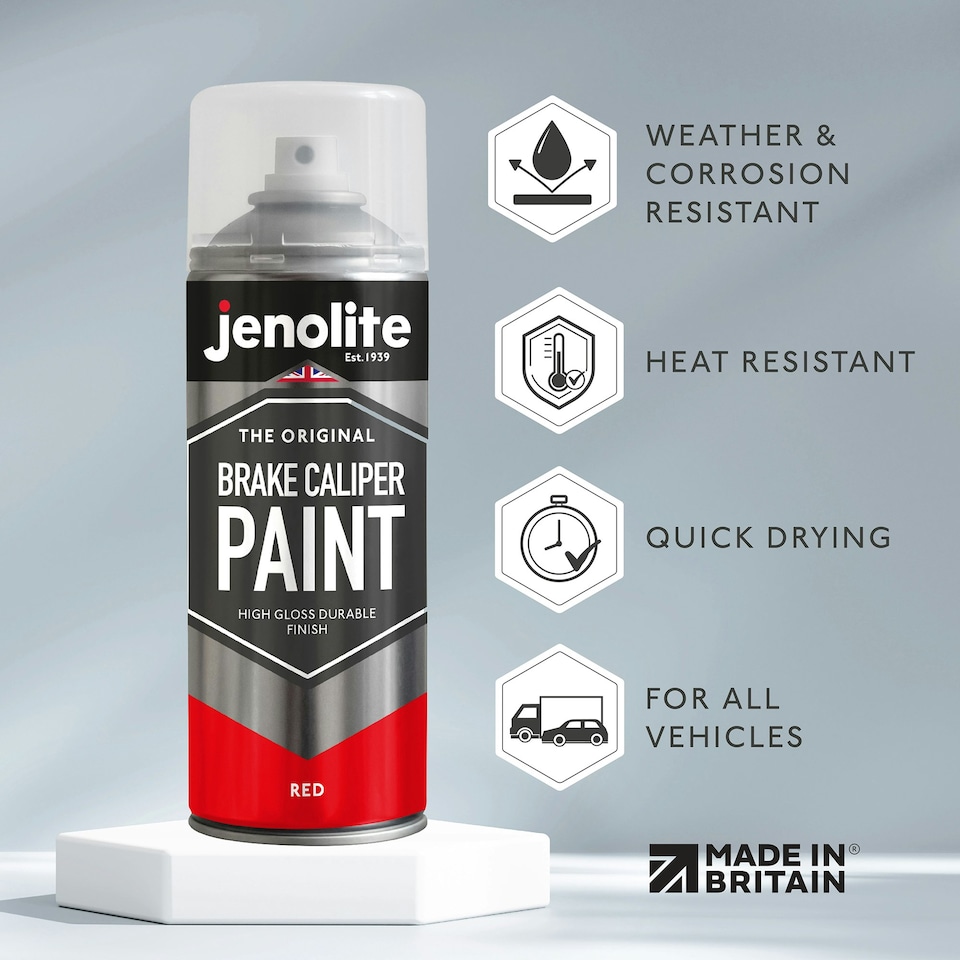 image 1 of Jenolite High Gloss Brake Caliper Paint - Red - 400ml -3-Pack