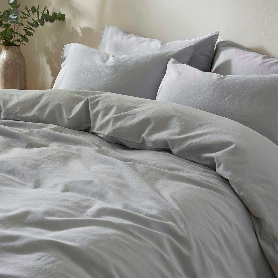image 1 of Touch Of Linen - Ice Blue - Duvet Cover Set (Includes 2 Pillowcases - 1 For Single) Blue | Ice Blue | Double