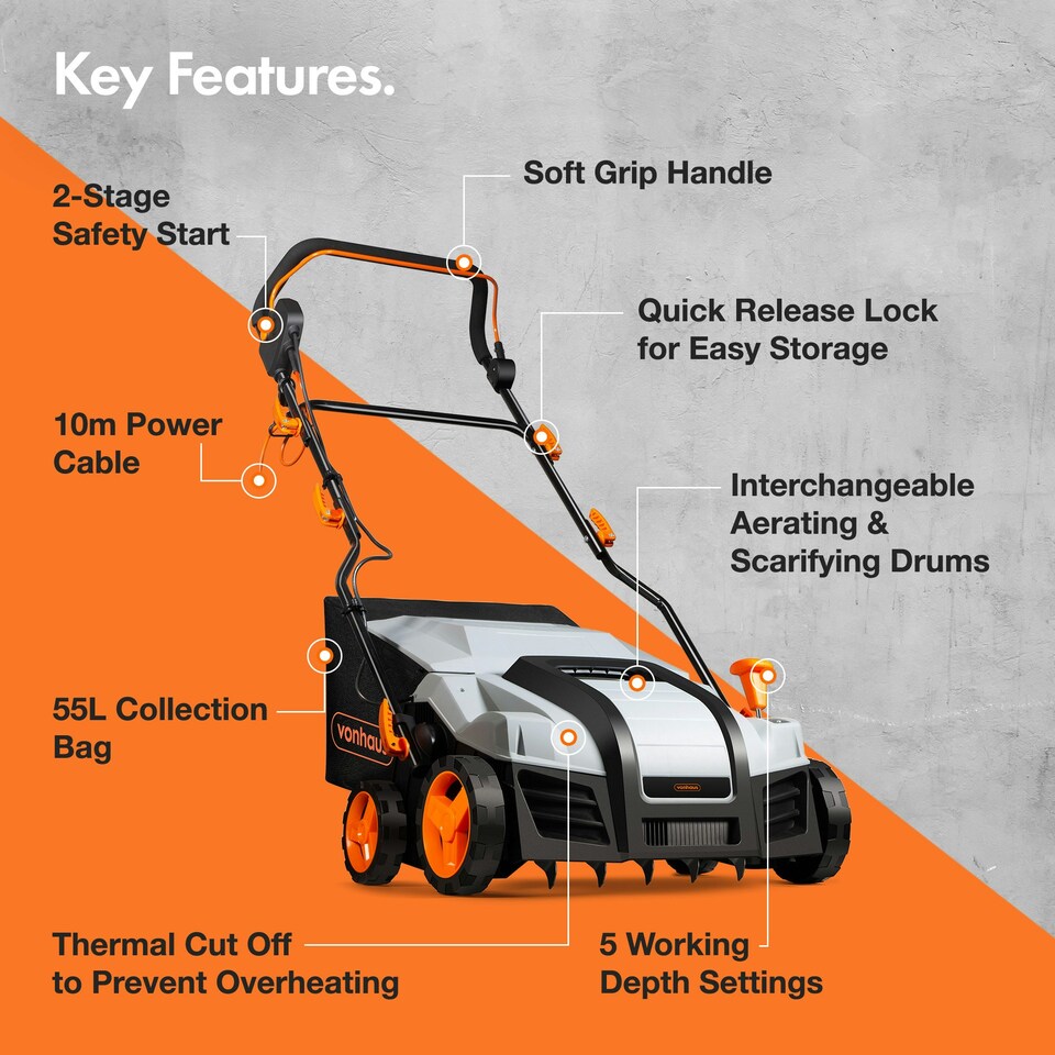 image 1 of VonHaus Lawn Scarifier 1800W