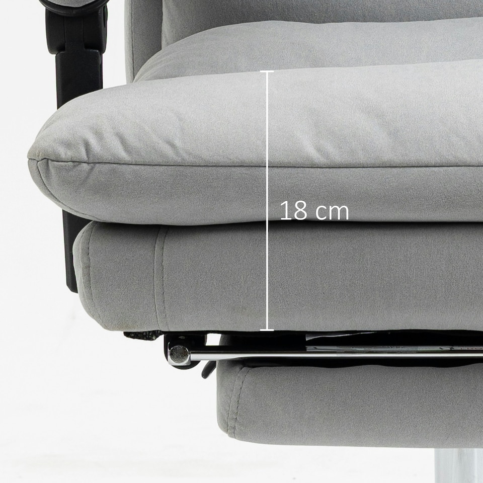 image 1 of Vinsetto Microfibre Vibration Massage Office Chair with Heat, Footrest, Grey
