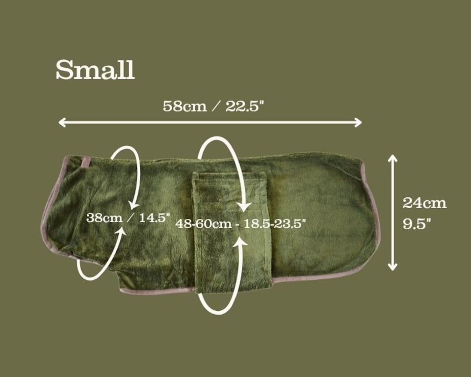 image 1 of Henry Wag Refresh Olive Green Drying Coat Provides Warmth And Assists With Drying Your Dogs Coat Post Bath Time Or After Walks, Size Small 40cm | Green | Olive Green | S | 1
