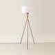 image 4 of ValueLights Camden Copper Tripod Floor Lamp with White Shade | White