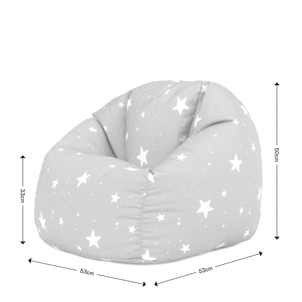 image 1 of Kids Starry Skies Bean Bag Chair Navy Blue Childrens Bean Bags | Blue | Navy Blue | 1