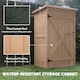 image 4 of Outsunny Wooden Garden Shed, Outdoor Storage Small Shed with 2 Shelves, Sloped Roof and Bolt Latch, Compact Utility Tool Cabinet Organiser for Yard Patio Garage, 75 x 56 x 115 cm, Natural