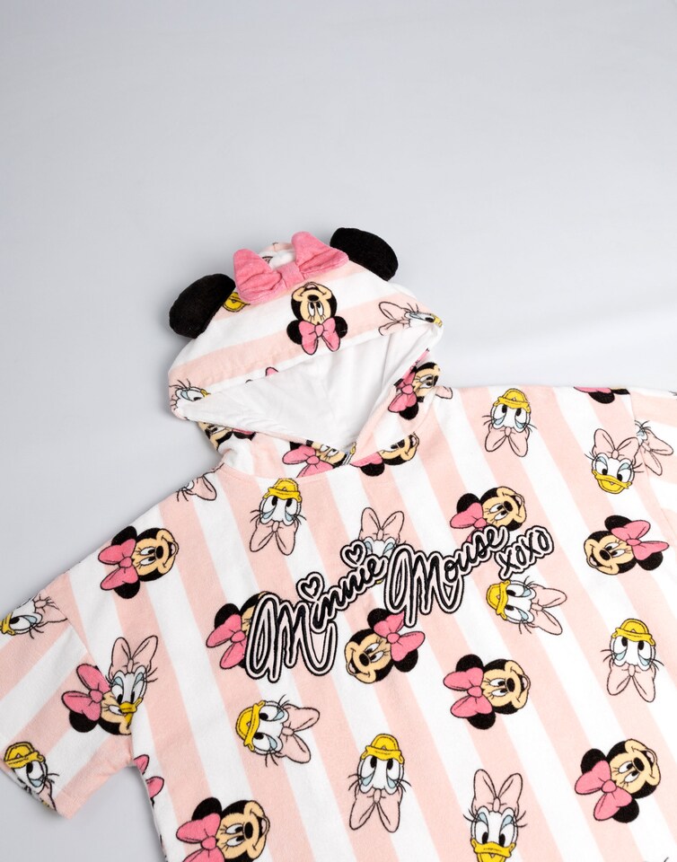 image 1 of Minnie and Daisy Hooded Poncho Towel