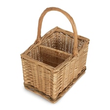 Wicker 2 Bottle Steamed Bottle Carrier