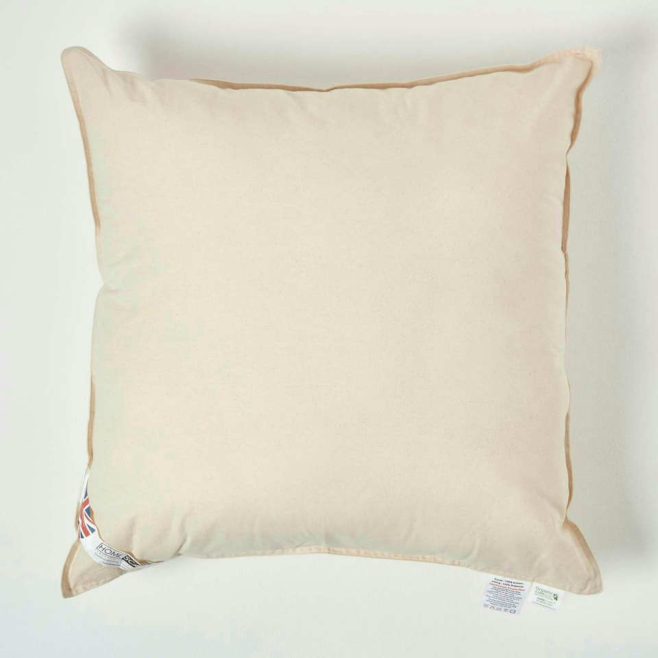 image 1 of Homescapes Luxury Organic Cotton Cushion Pad Insert Inner 60 x 60 cm (24 x 24") | Cream