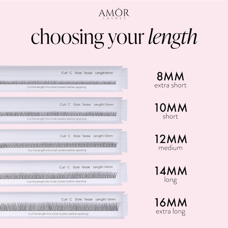 image 1 of House Of Amor - Eyelash Extensions - Tease Length - Volume D Curl - Extra Short