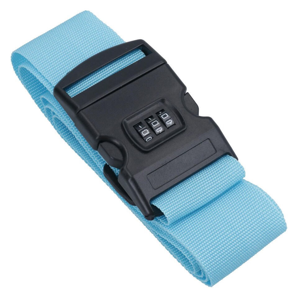 image 1 of Adjustable Anti theft Combination Luggage Lock Strap Suitcase Baggage Secure 1pc