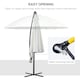 image 3 of Outsunny 3m Cantilever Shanghai Parasol Garden Hanging Banana Sun Umbrella with Crank Handle, 18 Sturdy Ribs and Cross Base, White