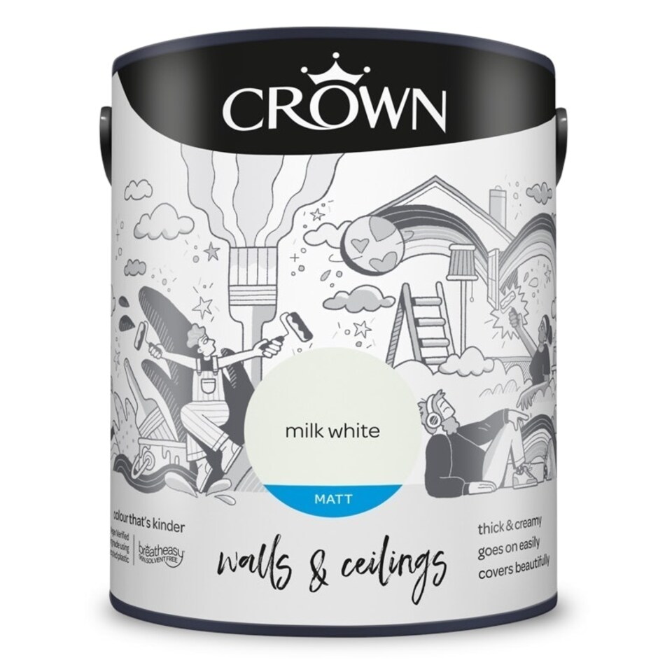 image 1 of Crown Matt Emulsion Milk White 5L