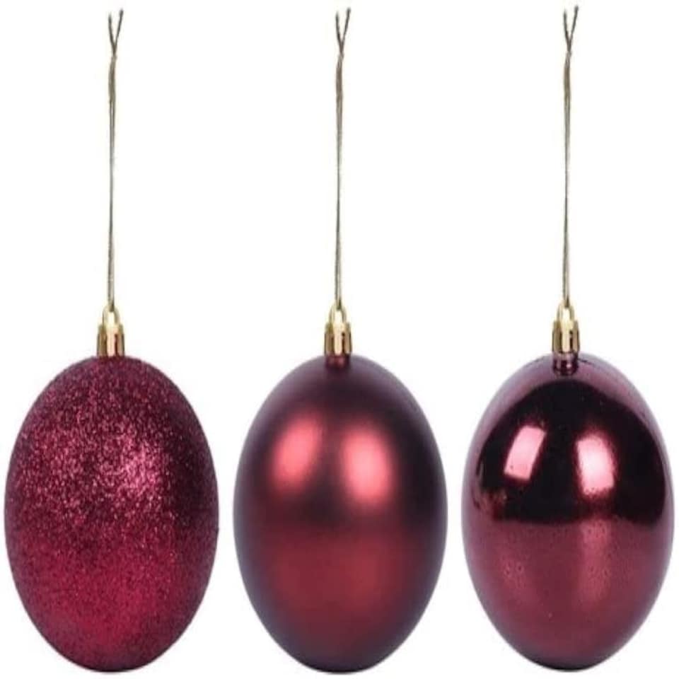 image 1 of Burgundy Baubles 6CM 6PCS Set