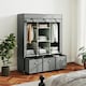 image 2 of HOMCOM Portable Wardrobe w/ 5 Shelves 3 Fabric Drawers and 2 Hanging Rails | Grey | 125W x 43D x 162.5H cm