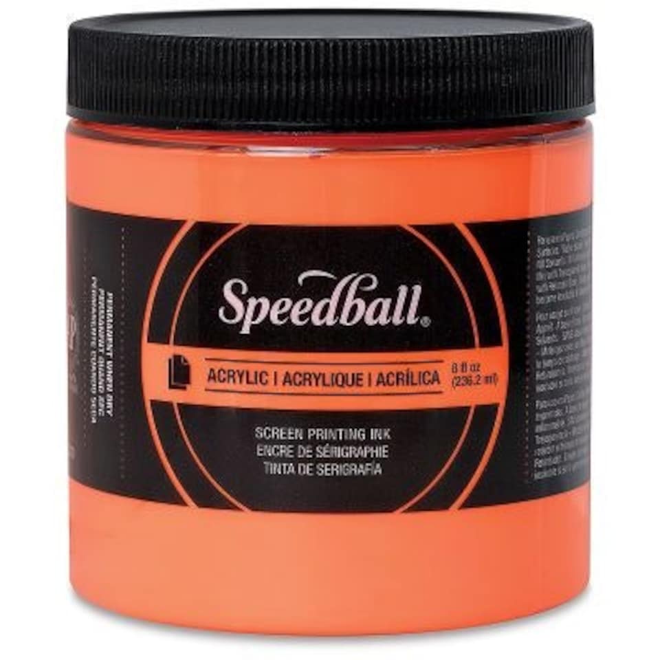 Speedball Fluorescent Acrylic Screen Printing Ink, Orange, 8oz