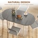 image 3 of HOMCOM Foldable Dining Table, Solid Wood Drop Leaf Table, Grey