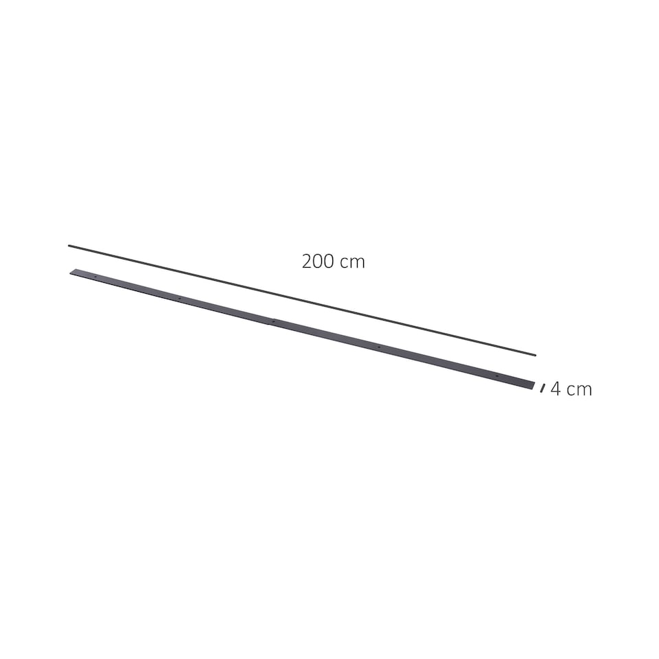 image 1 of HOMCOM 6.6FT 200cm Black Sliding Door Kit for Single Barn Door, Antique Sliding Barn Door Hardware Kit with J Shape Hanger | Brown | Brown