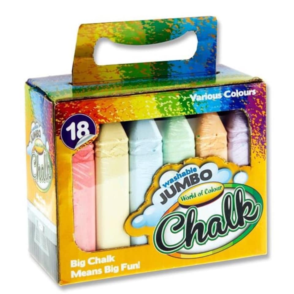 image 1 of Box of 18 Jumbo Coloured Chalk by World of Colour