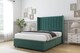 image 2 of Sloomy Falcon Emerald Plush Divan Bed With Mattress 2 Drawers Footend With 54" Wingback Headboard 6' Super King | Green | Emerald | Super King | 1
