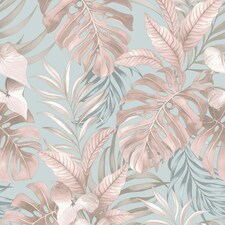 Muriva Teeva Jungle Wallpaper - Pink - 10m x 53cm Pink