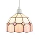 image 2 of Traditional Soft Pink and Opal White Tiffany Glass Pendant Light Shade | Pink | Pink | 1