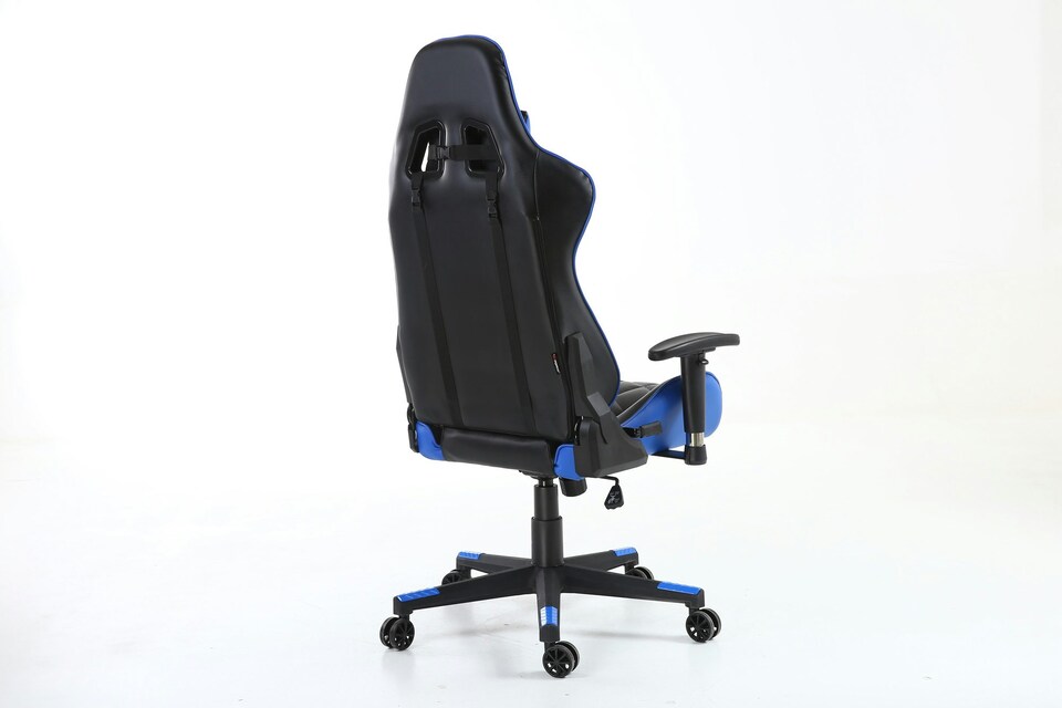 image 1 of Pro GT Reclining Sports Racing Office Desk Faux Leather Gaming Chair (Blue)