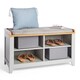 image 1 of VonHaus Grey Hallway Shoe Storage Bench with Seat Grey