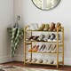 image 2 of HOMCOM 4-Tier Shoe Rack, Bamboo Shoe Shelf Stand, Natural Wood Finish Brown