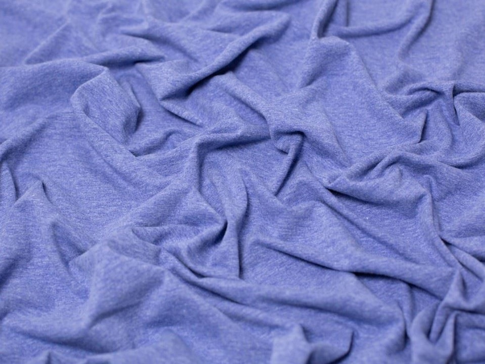 Minerva Core Range Navy Melange Cotton Jersey Stretch Knit Fabric for Dressmaking, 150cm / 59" Wide - per metre