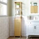 image 2 of kleankin Bathroom Floor Cabinet Narrow Tallboy w/ 3 Shelves Cupboard Natural