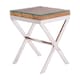 image 1 of Interiors by Premier Natural Top Side Table With Cross Base Brown