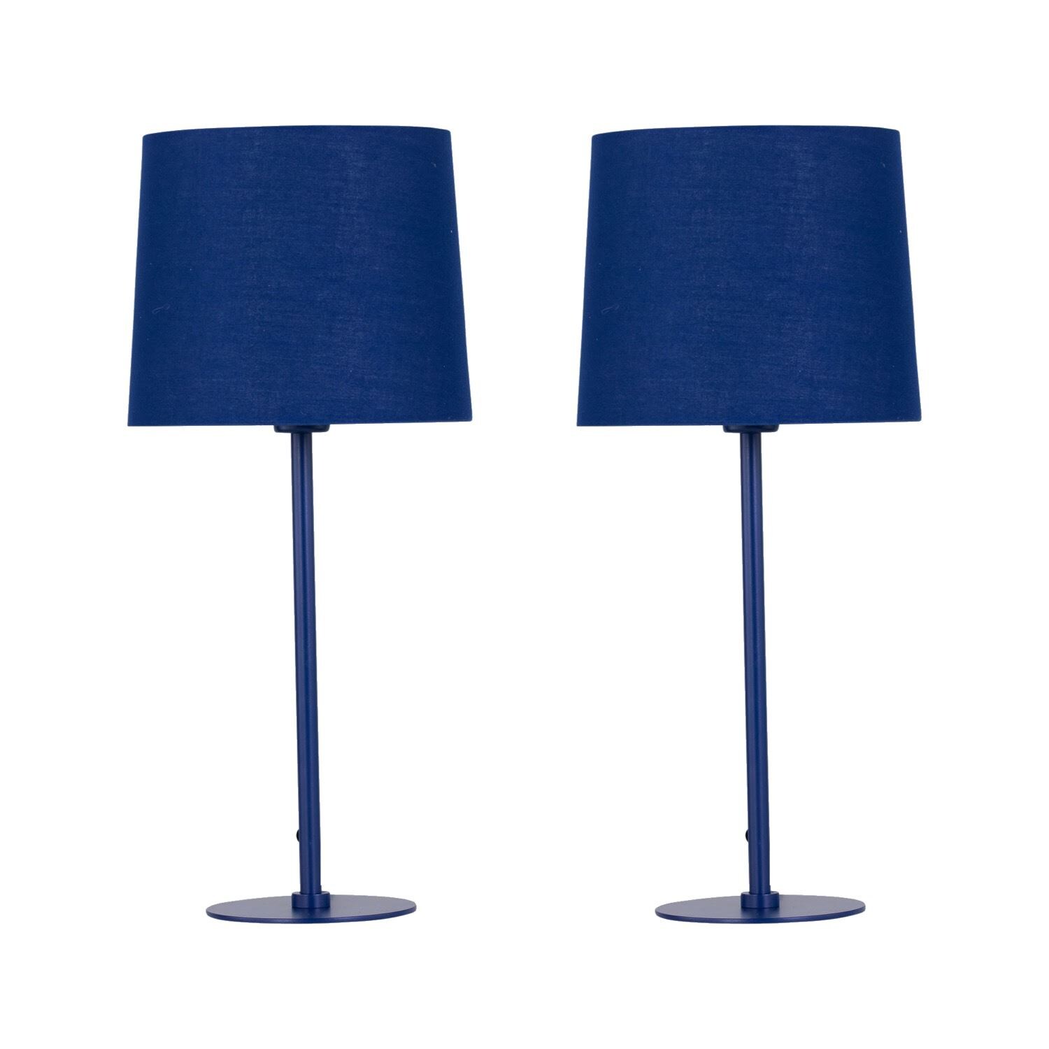 First Choice Lighting Colours - Set of 2 Navy Blue 40cm Lamps