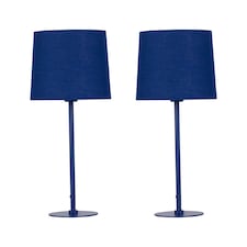 Colours - Set of 2 Navy Blue 40cm Lamps | Blue | Blue | Large | 2