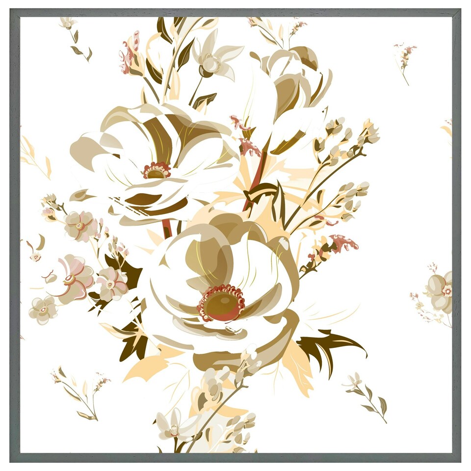 image 1 of Golden flower print (Picture Frame) Brown | M