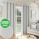 image 1 of Enhanced Living Tokyo Grey 46 x 54 inch (117x137cm) Eyelet Thermal Noise Reducing Dim Out Curtains (PAIR)