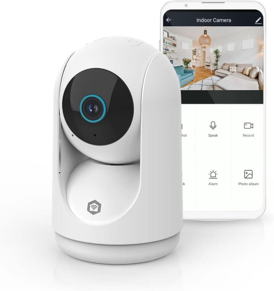 image 1 of Smart Wi-Fi Pan Tilt Indoor Camera, 3MP Full HD 1296p, Night Vision, Motion & Human Detection, Customisable Zones, Two-Way Audio, Cloud or MicroSD Storage, Works with Alexa & Google