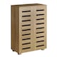 image 6 of Oslo 2 Door Wooden Shoe Storage Cabinet Rack Stand Cupboard Slatted Doors | Brown
