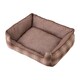 image 4 of Living and Home Linen Woven Pet Bed with Anti-Slip Bottom for Cats & Dogs | Brown | Brown Plaid | S