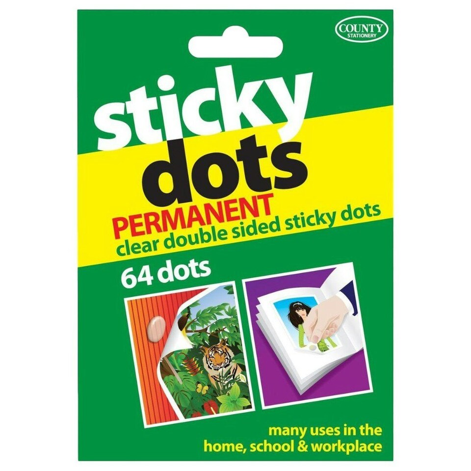 image 1 of 64 Permanent Clear Double Sided Sticky Dots