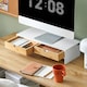 image 5 of SoBuy Wooden Monitor Stand with 2 Drawers, White/Natural, 18.5x7.0x4.3 inches, 2.8 kg - BBF02-WN